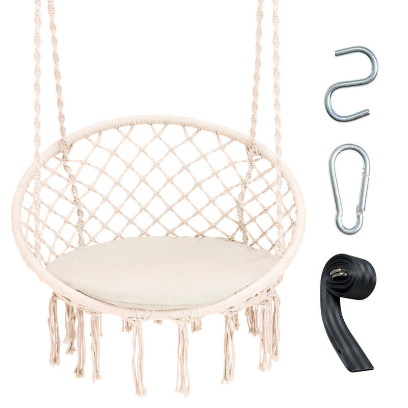 Cushioned Hammock Swing Chair with Hanging Kit