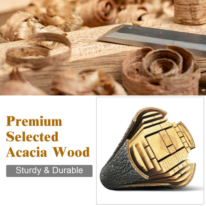 Outdoor 4 Pieces Acacia Wood Chat Set with Water Resistant Cushions