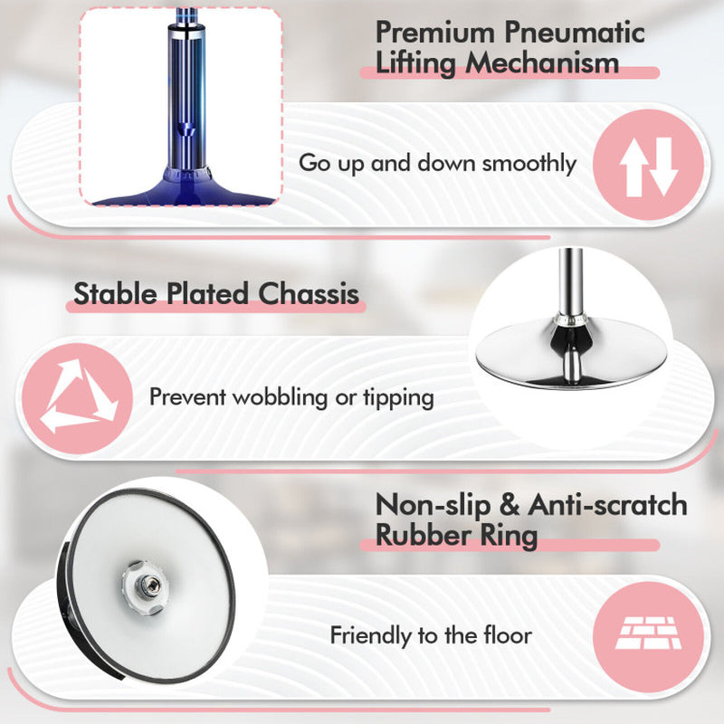 Adjustable 360° Swivel Storage Vanity Stool with Removable Tray