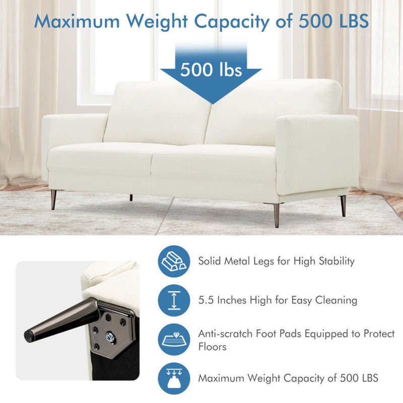 Modern Loveseat with Comfy Backrest Cushions
