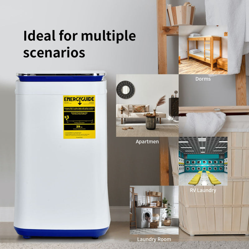 7.7 Lbs Compact Full Automatic Washing Machine with Heating Function Pump