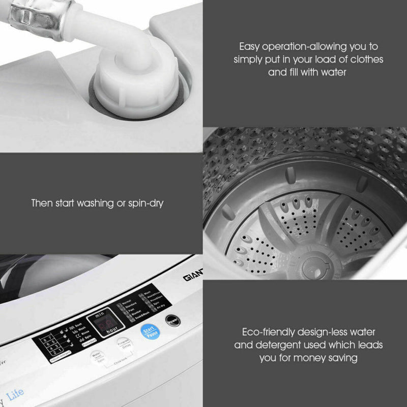 9.92 Lbs Full-Automatic Washing Machine with 10 Wash Programs
