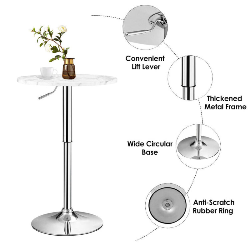 360° Swivel round Pub Table with Height Adjustable
