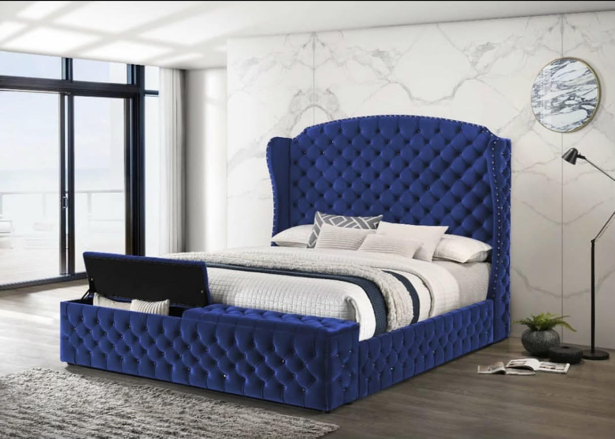 Laura Blue Platform Bed