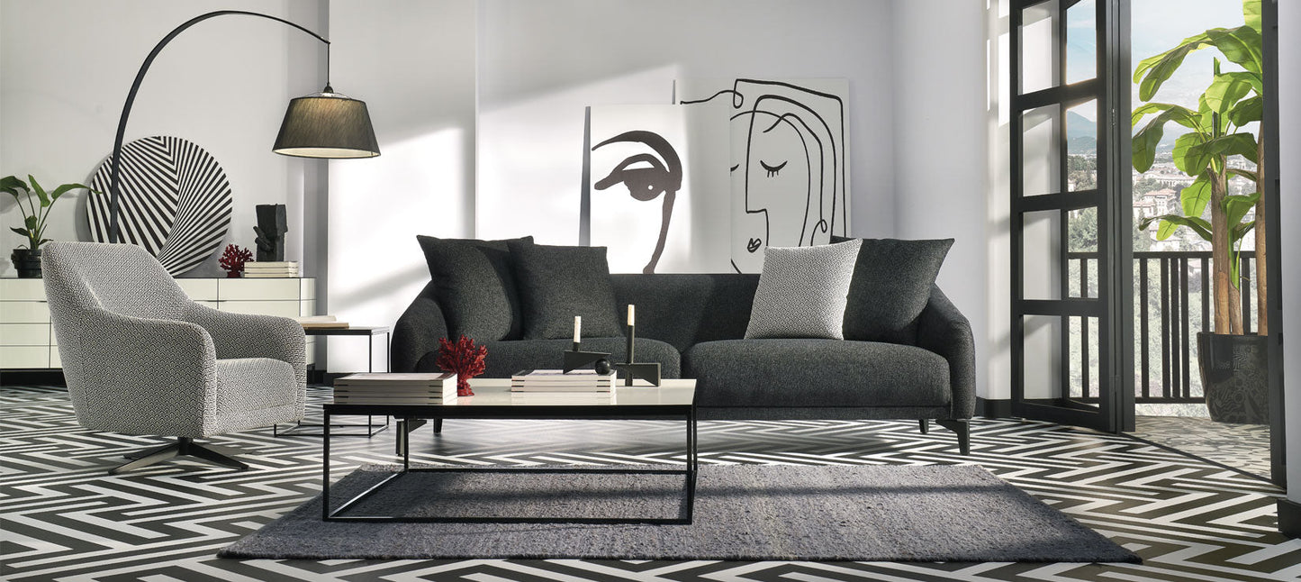 Maison Black 3-Seater Sofa
