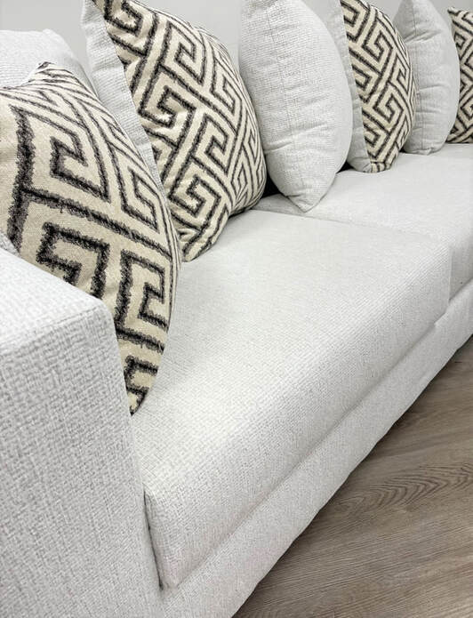 Chic Stone Sectional Sofa | LAF Sofa & RAF Chaise for Stylish Living Rooms
