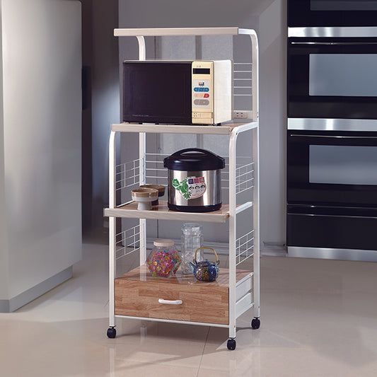 KITCHEN SHELF ON CASTERS WHITE