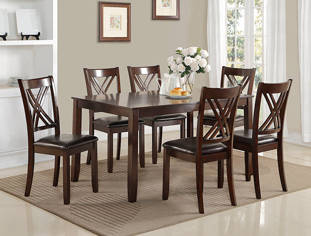 Eloise 7-Piece Dinette Set brown