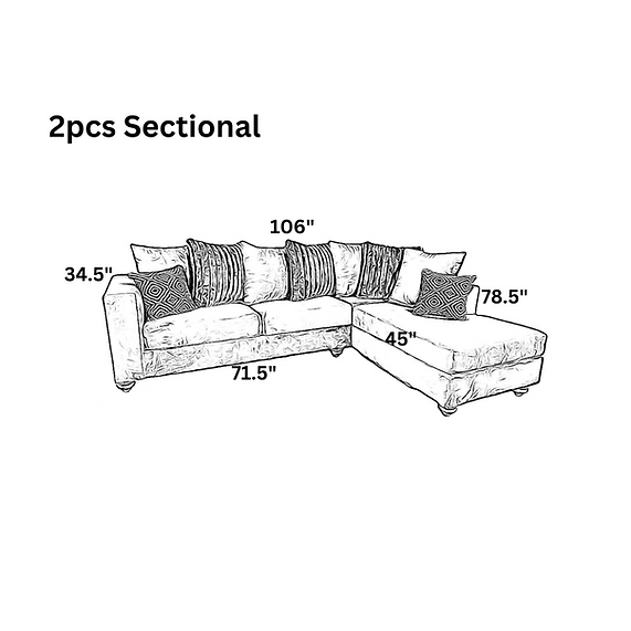 Graphite Sectional black