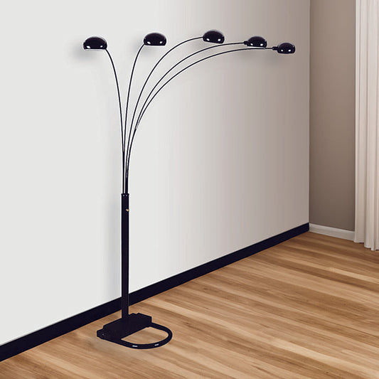 PEACOCK SHADE FLOOR LAMP BK 82"H