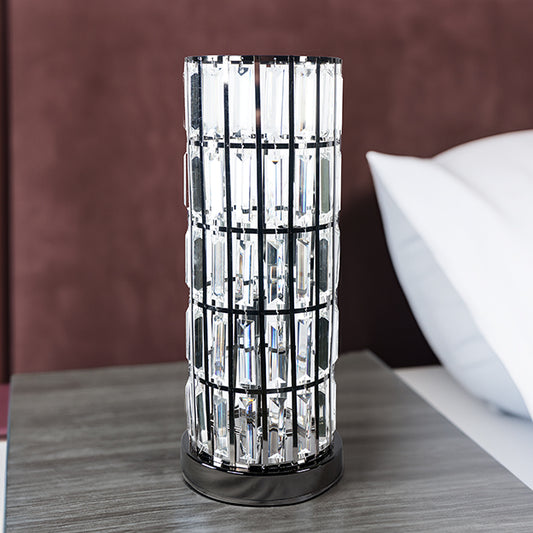 COLUMN TABLE LAMP BLACK NICKEL