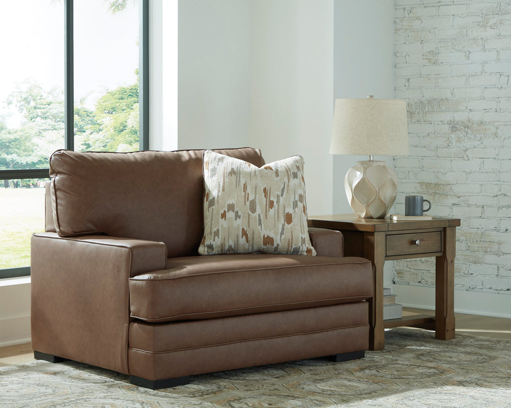 VillaCourt caramel sofa & loveseat