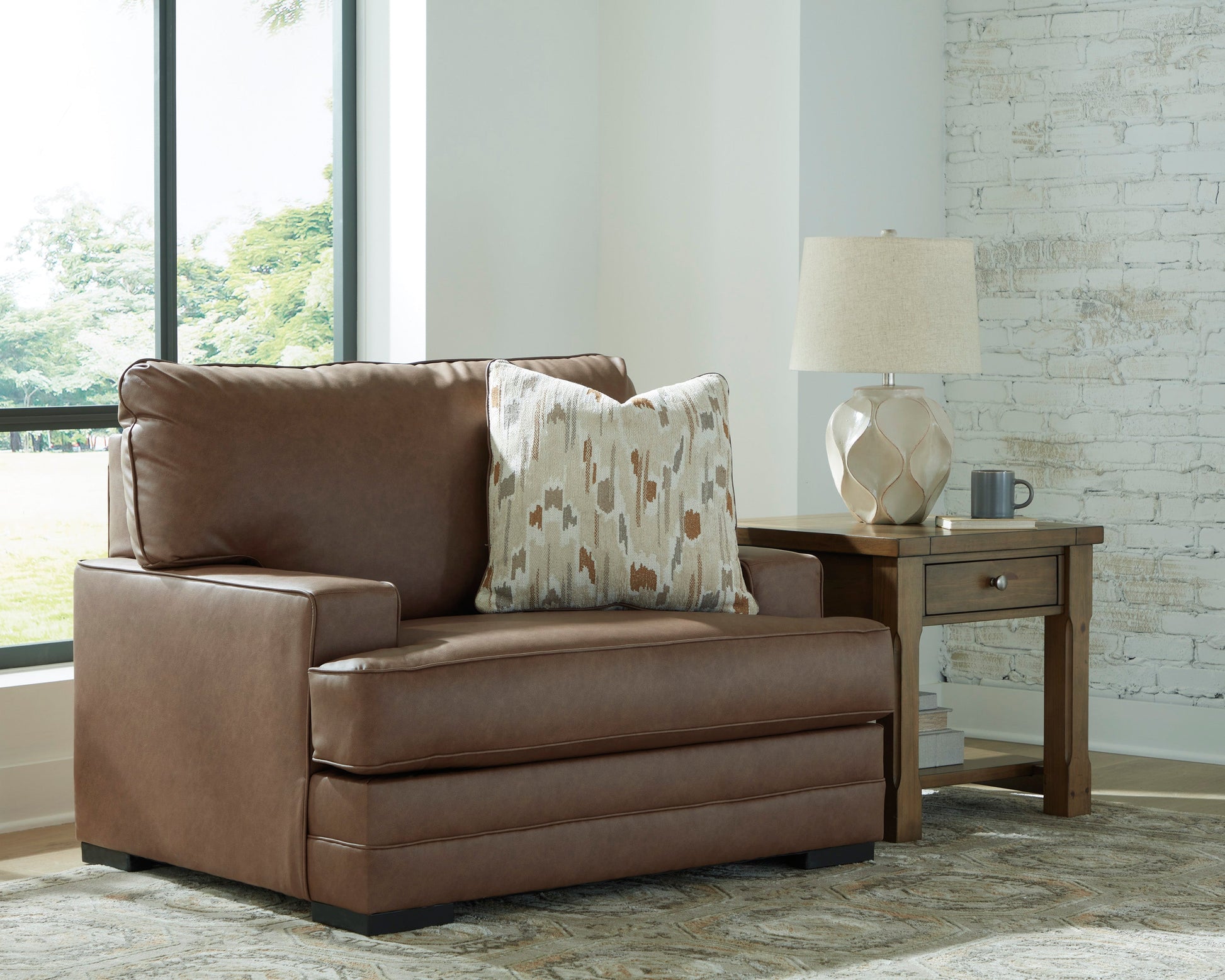 VillaCourt caramel sofa & loveseat