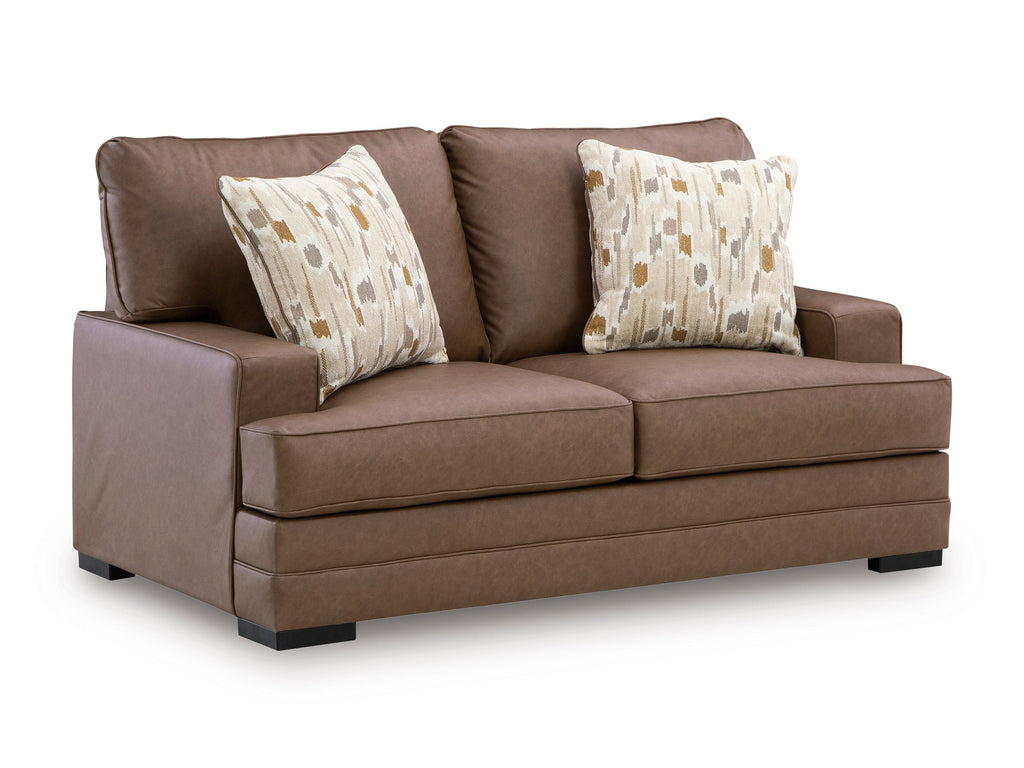 VillaCourt caramel sofa & loveseat