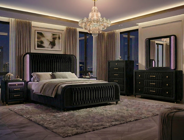 VALERIA DARK GEOMETRIC BEDROOM