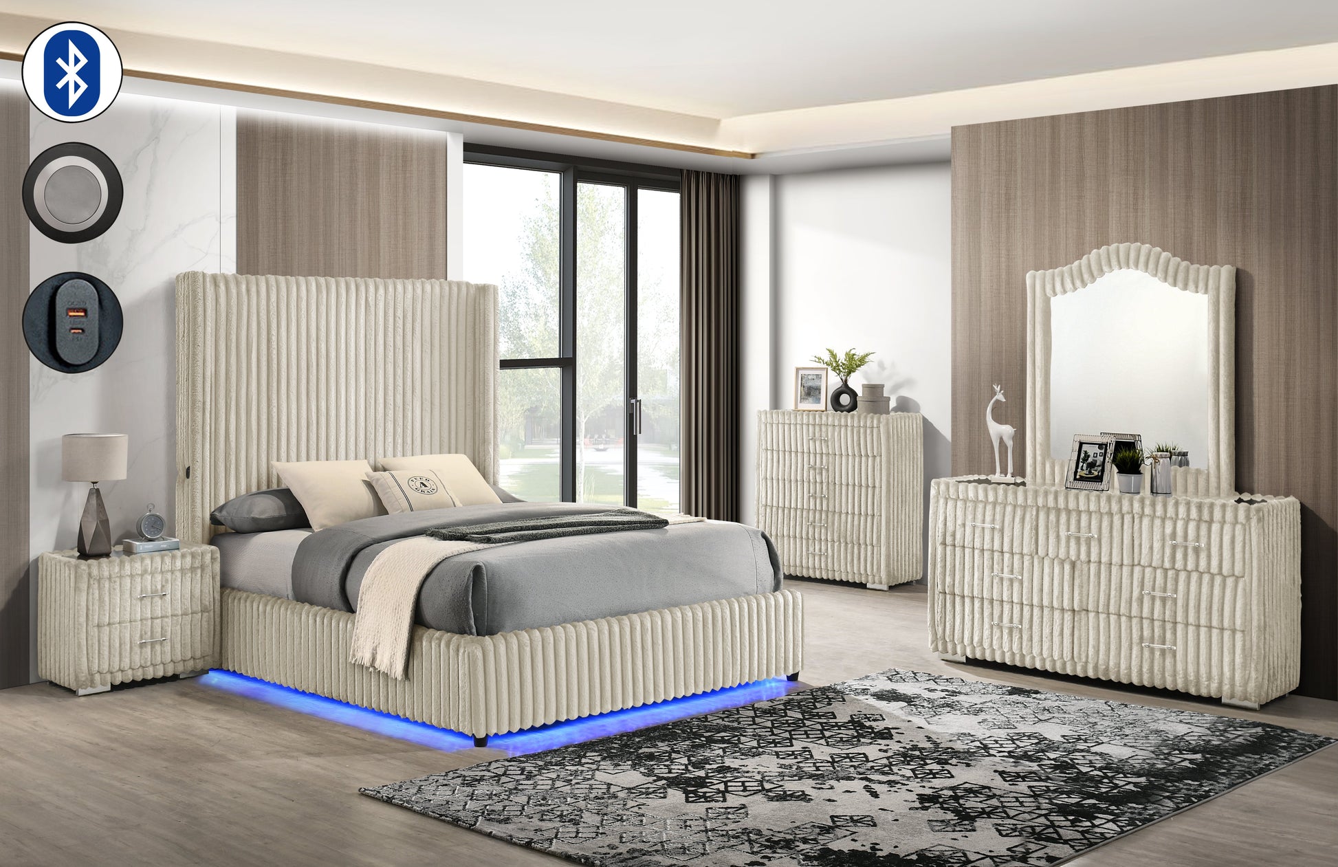 Melinda Cream Bedroom Set