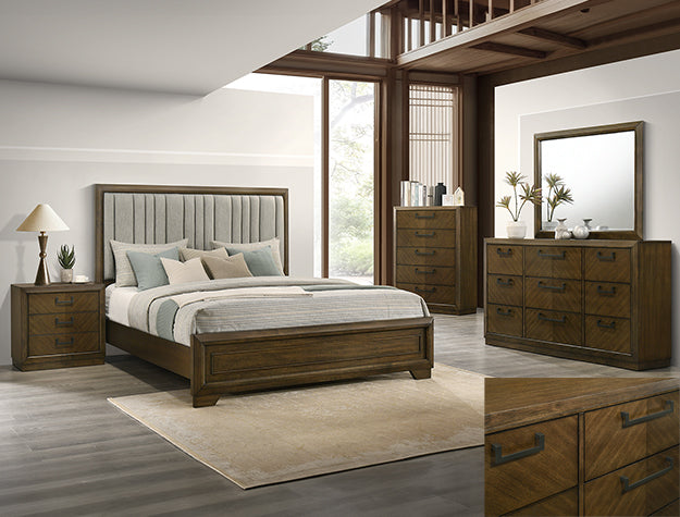 LAKECREST WOOD BROWN BEDROOM