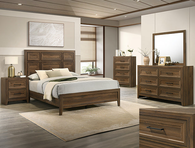 LORRAINE WOOD BROWN BEDROOM