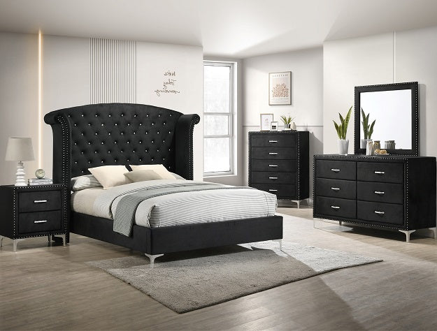 LUCINDA BLACK TUFFET BEDROOM