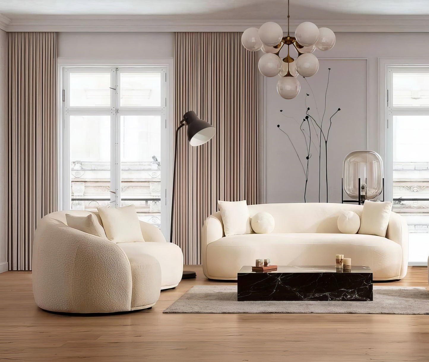 Bonita Ivory Boucle Sofa & Loveseat