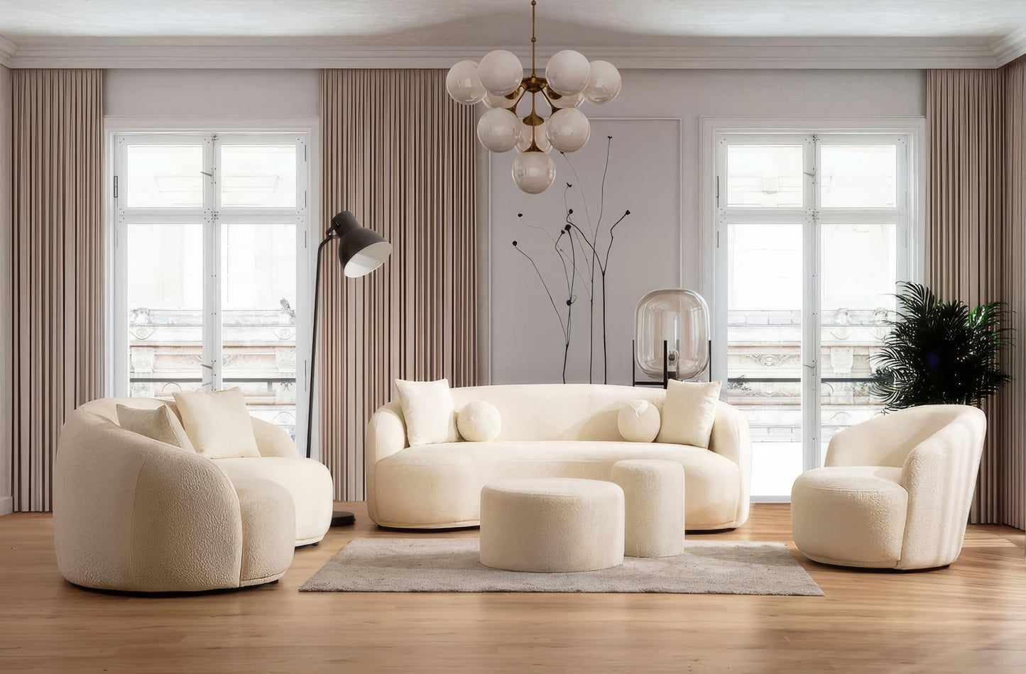 Bonita Ivory Boucle Sofa & Loveseat