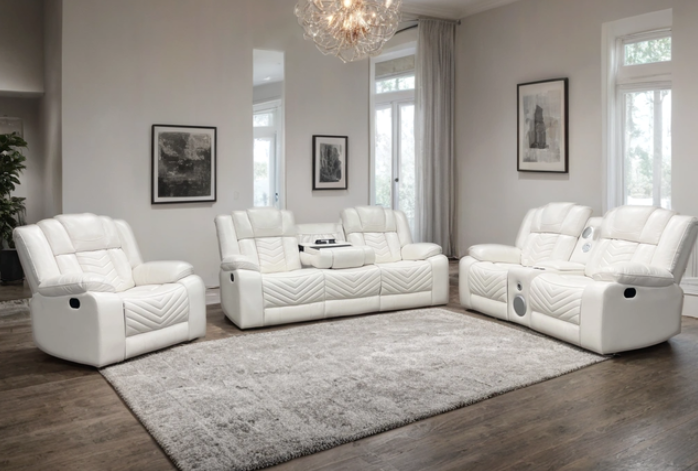 Ace White - 3PC Reclining Set