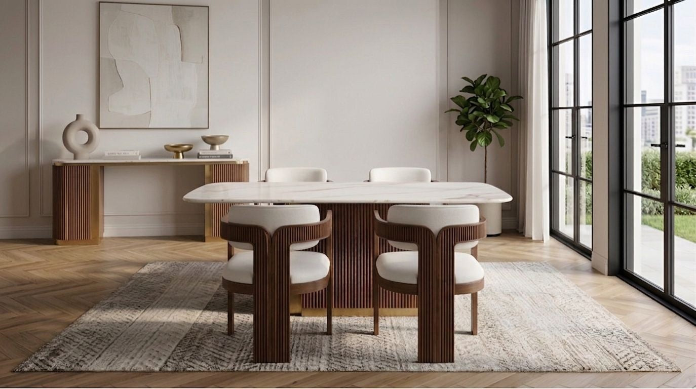 Valente (White/Walnut) Dining Room
