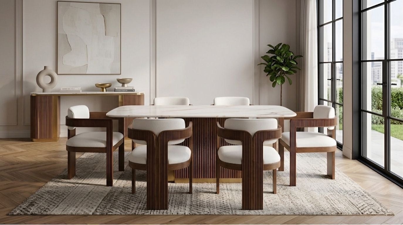 Valente (White/Walnut) Dining Room