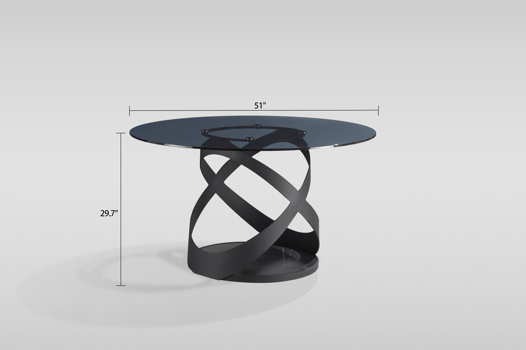 Dimi Smoke Glass/Black Dining Room
