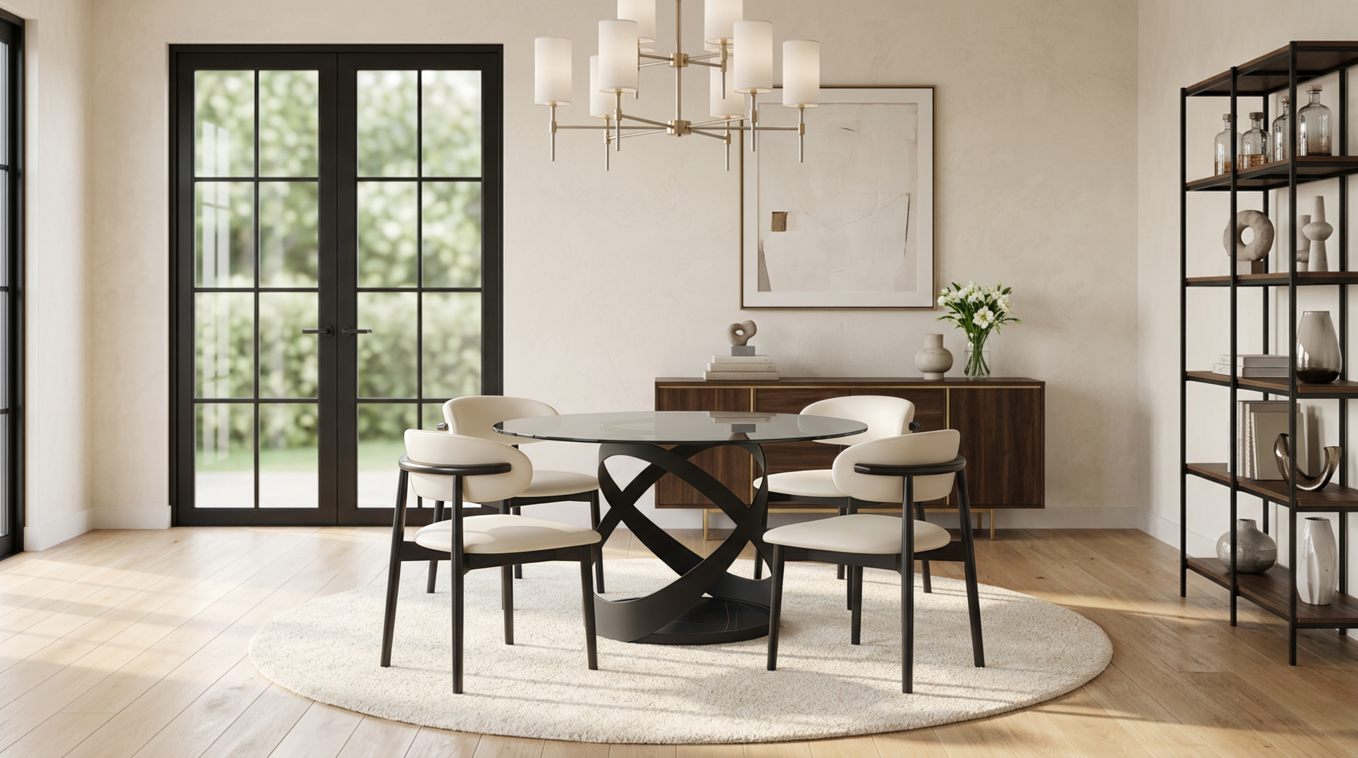 Dimi Smoke Glass/Black Dining Room