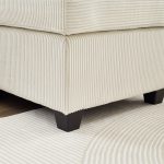 Franco corduroy L-Shaped Sectional With Ottoman