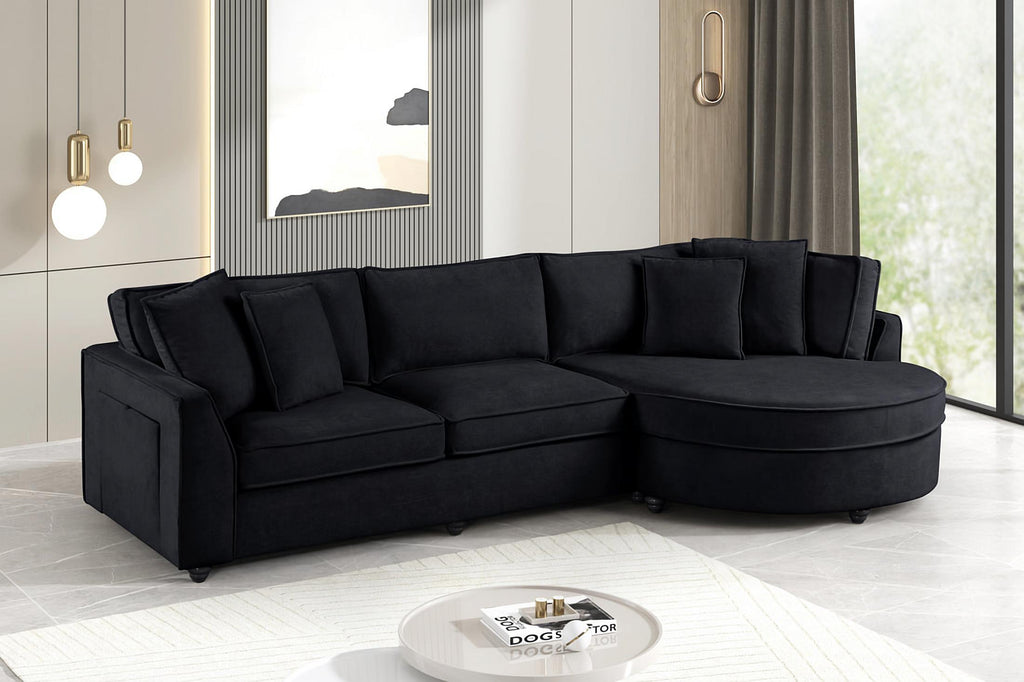 Elva Beige Sectional (w/ Reversible Chaise)