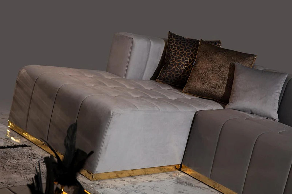 Elisha Velvet Double Chaise Sectional
