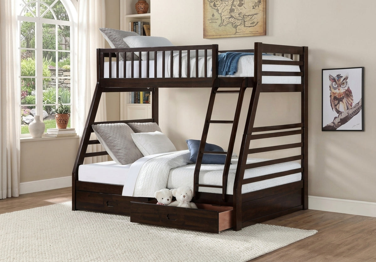 Isacc Bunk Bed w/ 2 Drawers Wood