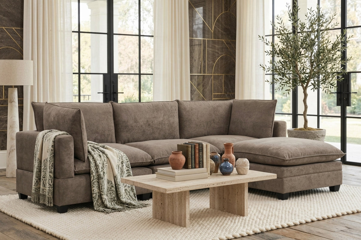 Cloud Modular Sectional Performance Fabric