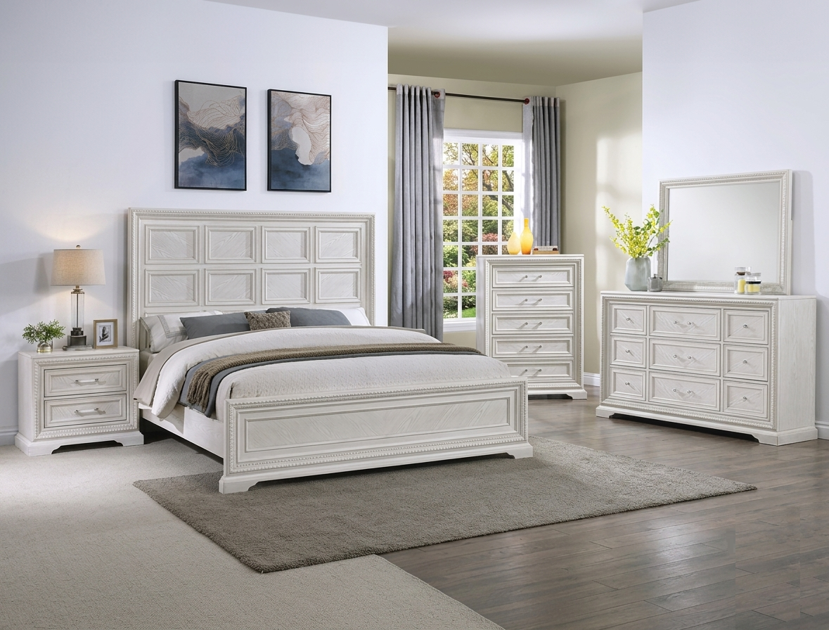 ALEXANDRIA WOOD IVORY BEDROOM