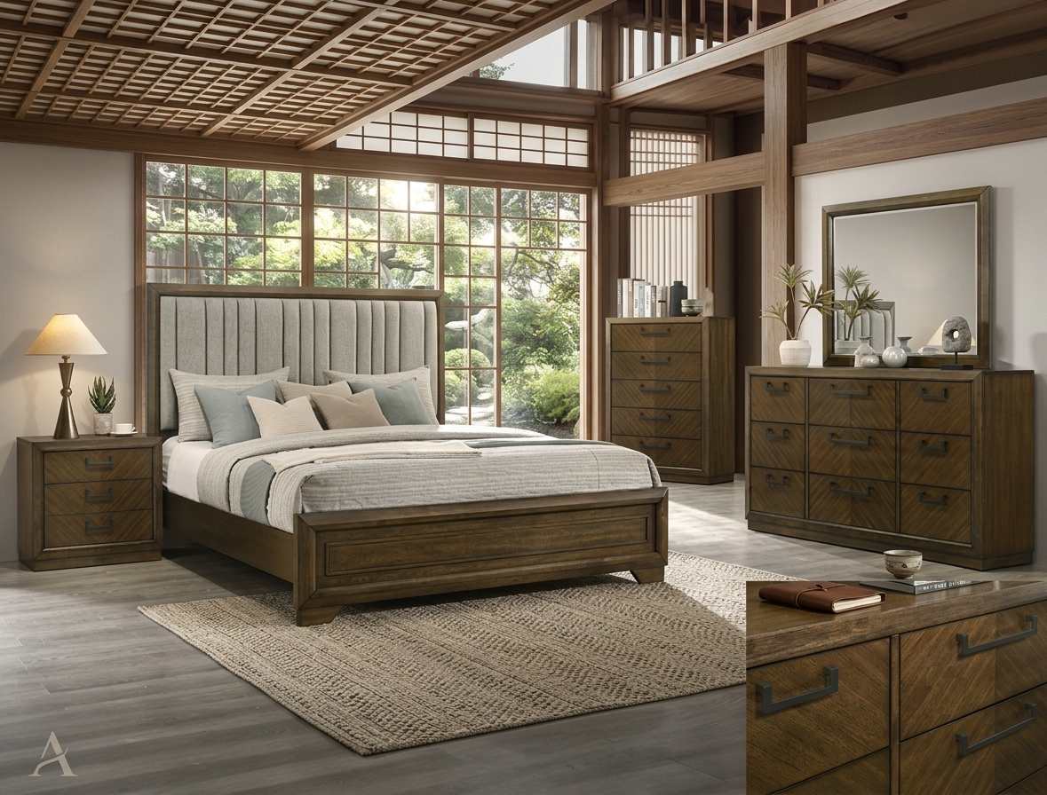 LAKECREST WOOD BROWN BEDROOM