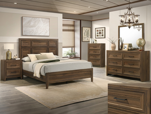 LORRAINE WOOD BROWN BEDROOM