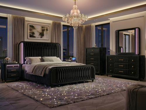 VALERIA DARK GEOMETRIC BEDROOM