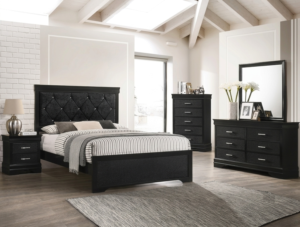AMALIA WOOD BLACK BEDROOM