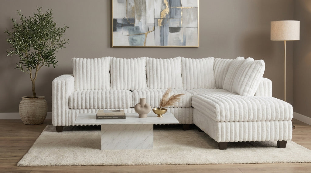 Gia Eggshell White Sectional