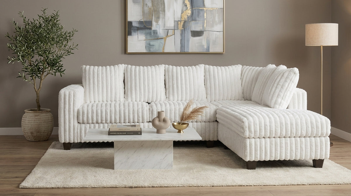 Gia Eggshell White Sectional