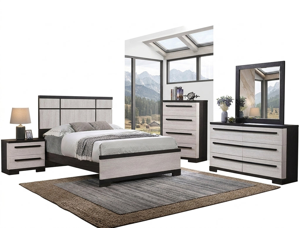 REMINGTON WOOD BLACK/WHITE BEDROOM