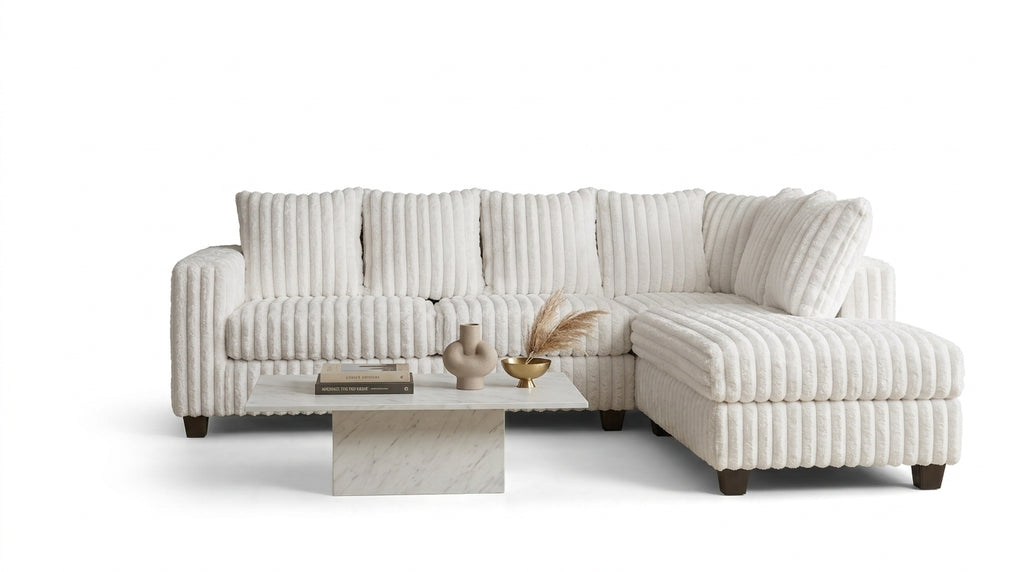 Gia Eggshell White Sectional