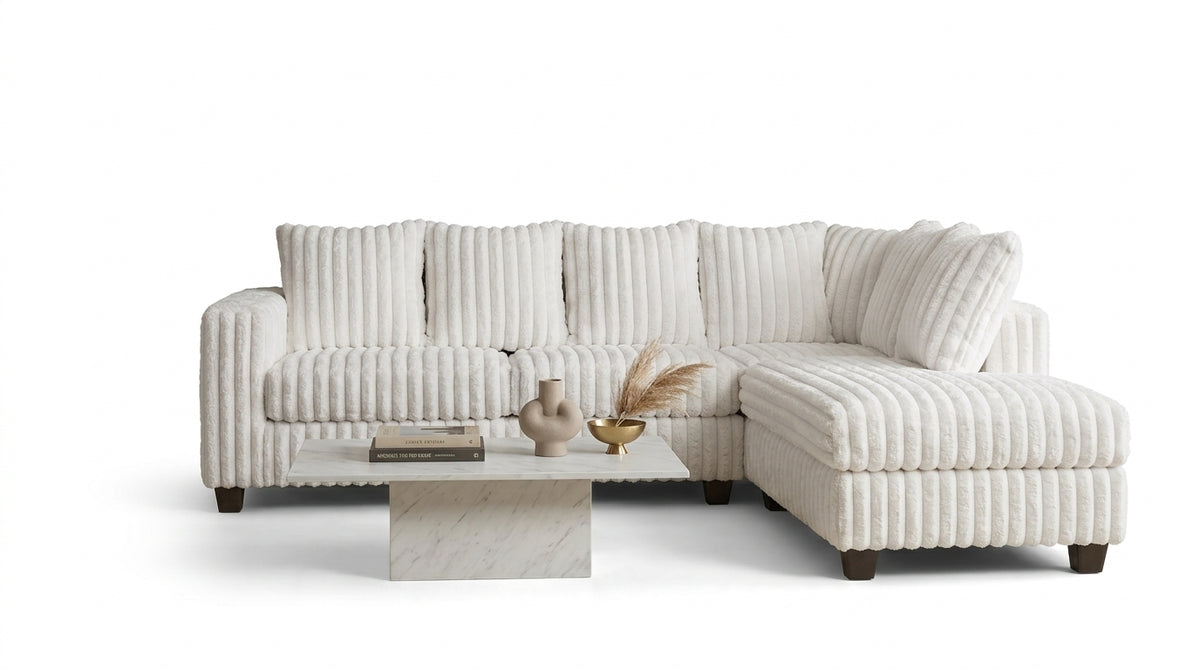 Gia Eggshell White Sectional