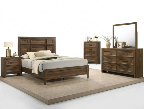 LORRAINE WOOD BROWN BEDROOM