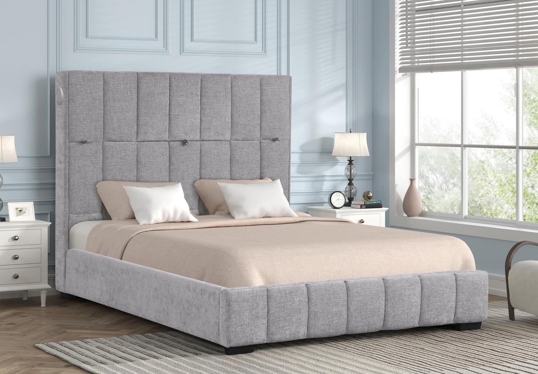 HELIX BED WITH BLUETOOTH SPEAKER GRAY