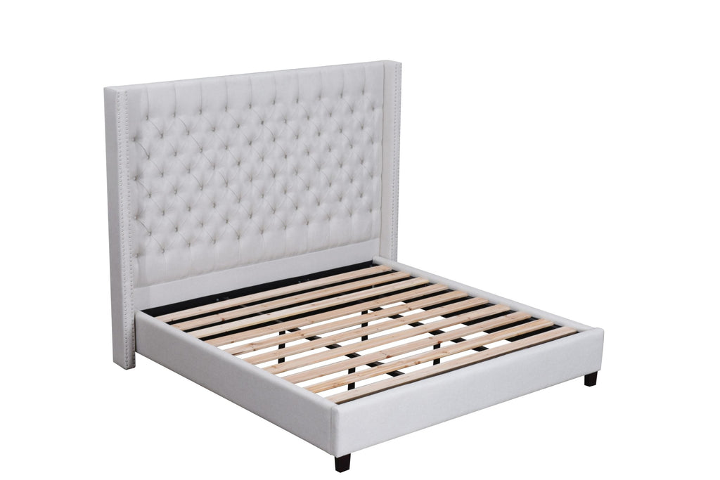 HUGH KING LINEN UPHOLSTERED PLATFORM BED
