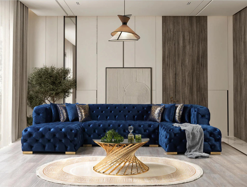 Neva Velvet Blue Sectional