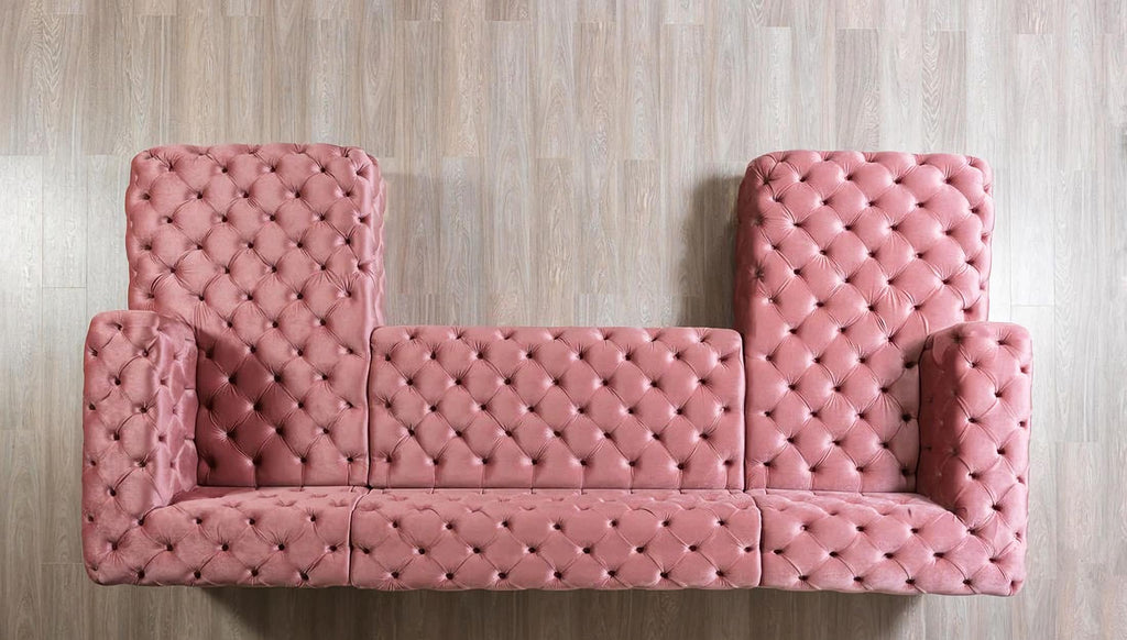 Neva Velvet Pink Sectional